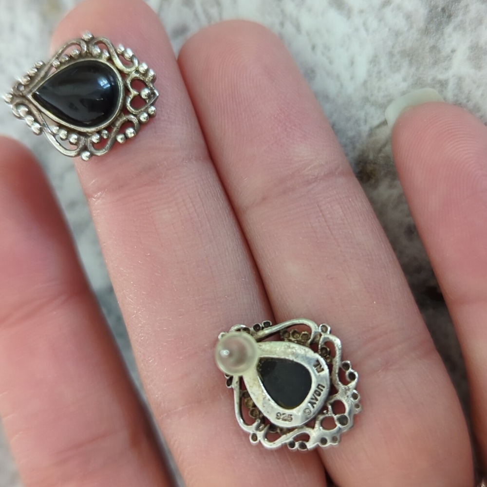 Vintage sterling Avon earrings - Picture 2 of 2